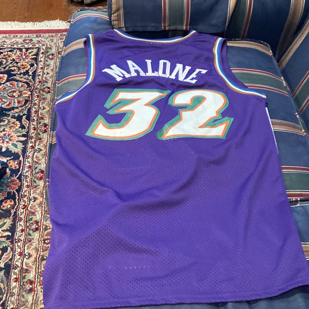 Adidas NBA Utah Jazz Karl Malone #32 Jersey size Large/length +2 - Picture 2 of 4